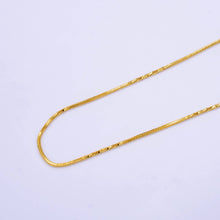 24K Gold Filled 1.2mm Triple Twist Snake Chain 18in Necklace