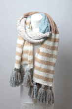 Boho Speckle Stripe Tassel Scarf - Rose