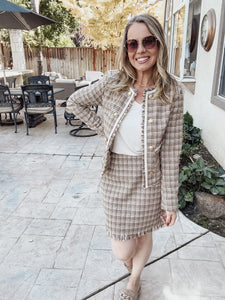 Holiday in the City Tweed Jacket - Taupe