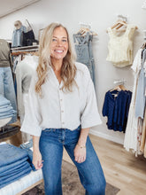Harbor Lane Button Up Top - Natural/Black