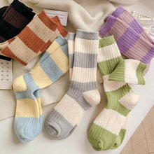 Autumn and Winter Warm Striped Socks - Grey