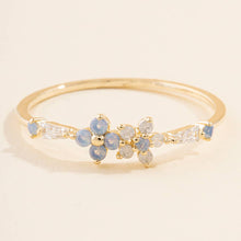 Gold Dipped Twin Flower Cz Band Ring: Gold