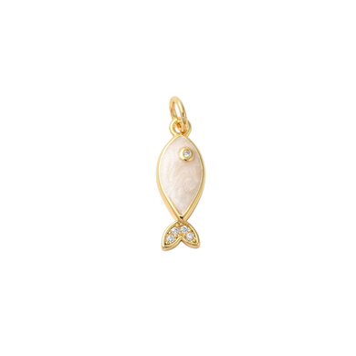 Pearlescent Fish Charm Bar - Gold
