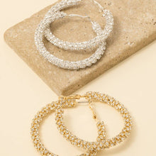 53Mm Studded Tube Hoop Earrings - Gold