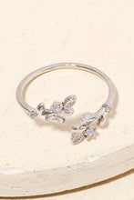 Open Leaf Adjustable Ring - Silver