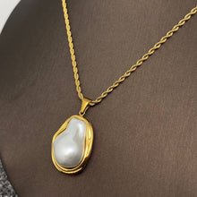 Baroque Pearl 18K Gold Plated SS Twist Chain Necklace