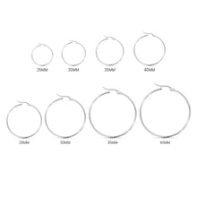 18K Gold PVD Stainless Steel Round Tube Hoop Earrings - Stainless / 25mm