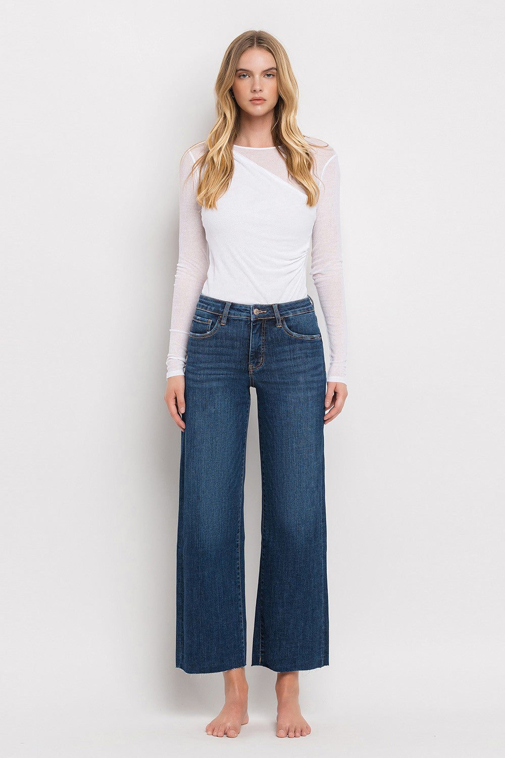 Taylor Tummy Control Mid Rise Wide Leg Denim