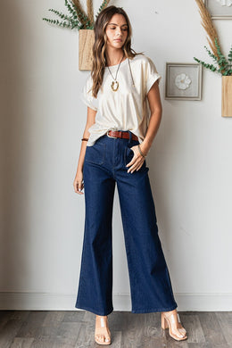 Angie Wide Leg High Waist Denim Pant