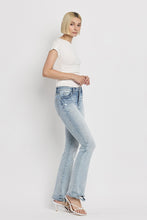 Bridget Tummy Control Mid Rise Distressed Hem Bootcut Denim