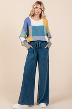 Wide Leg Sweat Pant - Denim Blue