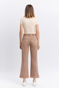 Tawny High Rise Slim Wide Leg - Warm Taupe