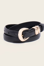 Thin Genuine Leather Belt - Black