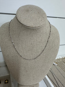 Satellite Charm Bar Chain Necklace - Silver