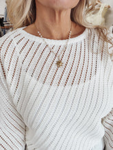 Salt Air Pointelle Dolman Sweater - Off White