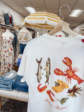 Lisbon Market Graphic Tee - Cream
