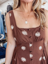 Amalfi Seashell Print Button Down Sleeveless Midi Dress - Brown
