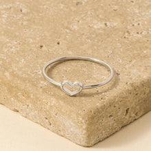 Dainty Open Heart Shape Fashion Ring - Gold