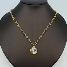 Moon Round Stainless Steel Pendant Necklace
