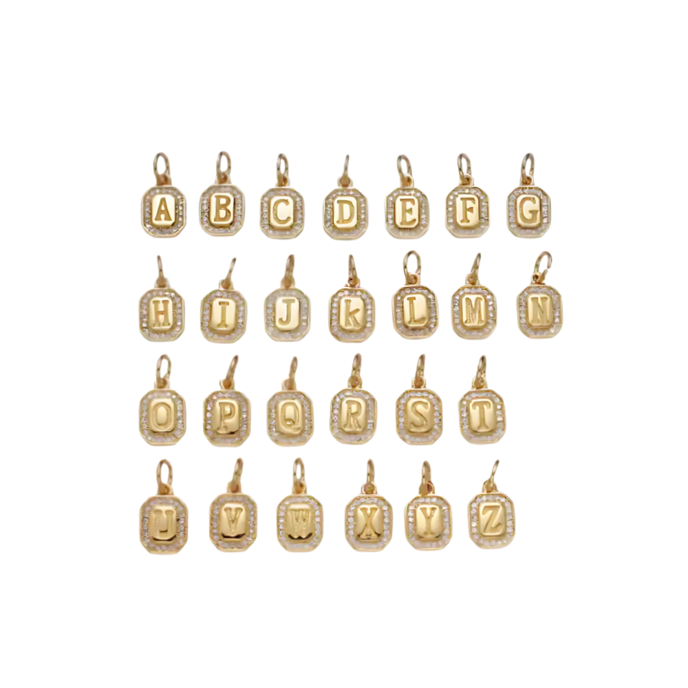 Little Initial Letter Tag Charm Bar