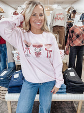 PRE-ORDER ETA 11/29 Festive Sips Martini Holiday Graphic Sweatshirt - Pink