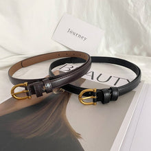 RETRO FASHION SIMPLE DECORATIVE THIN BELT - CAMEL