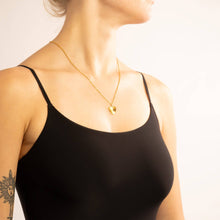 18K Gold PVD Stainless Steel Sunburst Heart Charm Bar - Gold