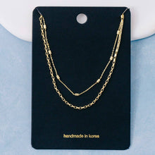Two Row Layered Chain Necklace - Gold