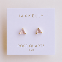 Mini Energy Gem - Rose Quartz - Gold Earrings