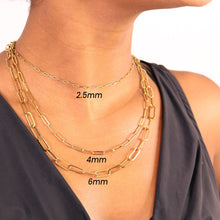 18K Gold Paperclip Chain Necklace Charm Bar - 18+02" / 2.5mm