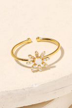 Gold Dipped Opal Flower Fashion Ring - Gold