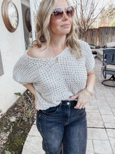 Boho Crochet Short Sleeve Top - Oyster