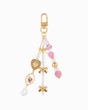 Romantic Ceramic and Bow Charm Bag Charm - Pink