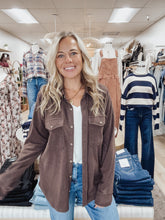 Woodland Cozy Button Down Shirt - Coffee Bean