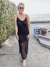 Moonlit Shore Crochet Beach Dress - Black
