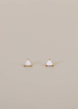 Mini Energy Gem - White Opal - Gold Earrings