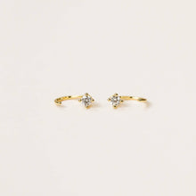 CZ Huggies - White - Gold Earrings