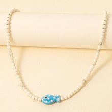 Ceramic Fish Pendant Ball Beaded Necklace - Red