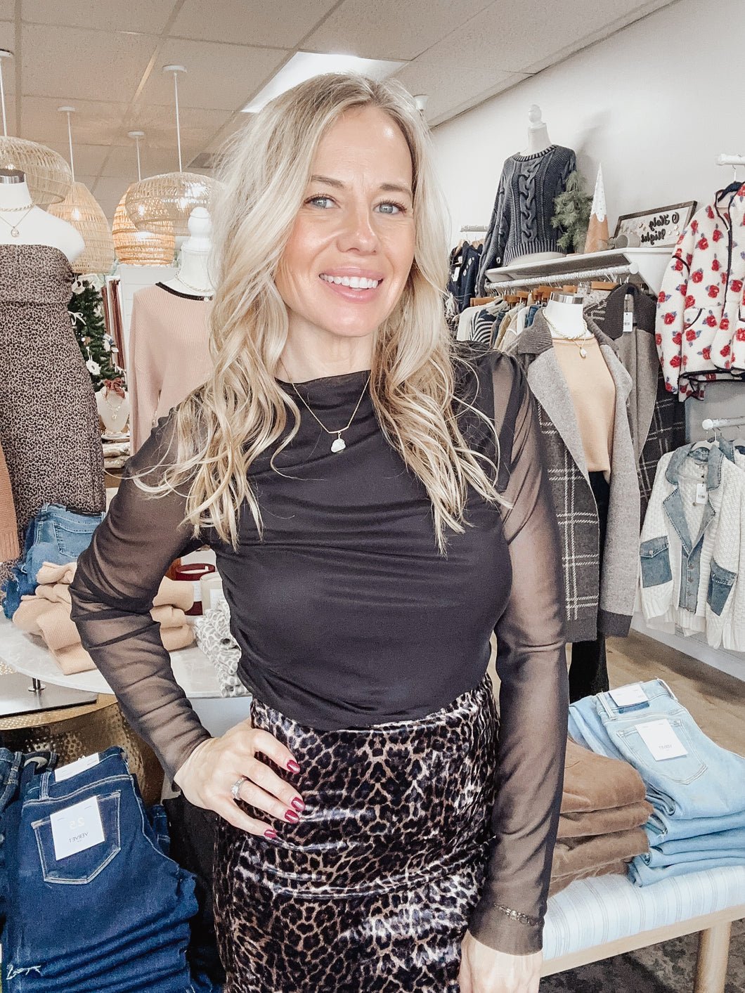 After Hours Shirring Long Sleeve Bodysuit