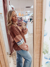 Clearwater Stripe Top - Dark Mauve