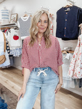 Cherrywood Gingham Cotton Blend Top