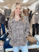 Rowan Leopard Snap Down Long Sleeve Shacket