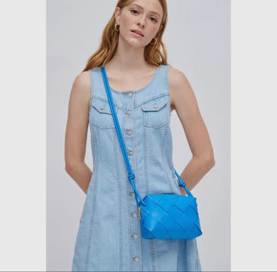 Kennedy Woven Crossbody Bag - Cobalt Blue