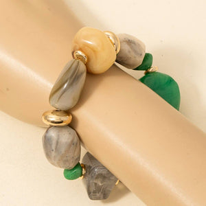 Assorted Stone Bracelet - Green