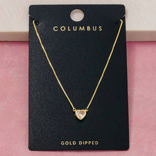 Cz Heart Pendant Gold Dipped Necklace - Gold