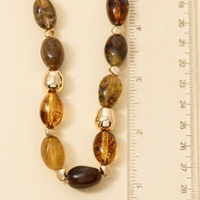 Marble Acrylic And Metallic Beaded Necklace