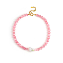 Beachside Shell Beaded Necklace – Pink