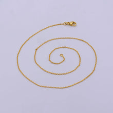 24K Gold Filled 1mm Dainty Cable 17.5 Inch Layering Chain Necklace w. Lobster Clasps