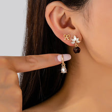 Trio Gold-Tone Floral & Drop Earring Set