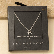 Secret Box Gold Dipped Cz Cross Pendant Necklace - Silver